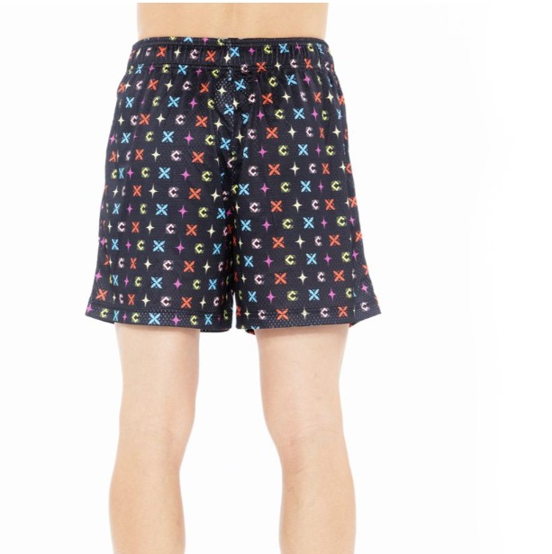 Mesh Shorts Repeat pattern Black